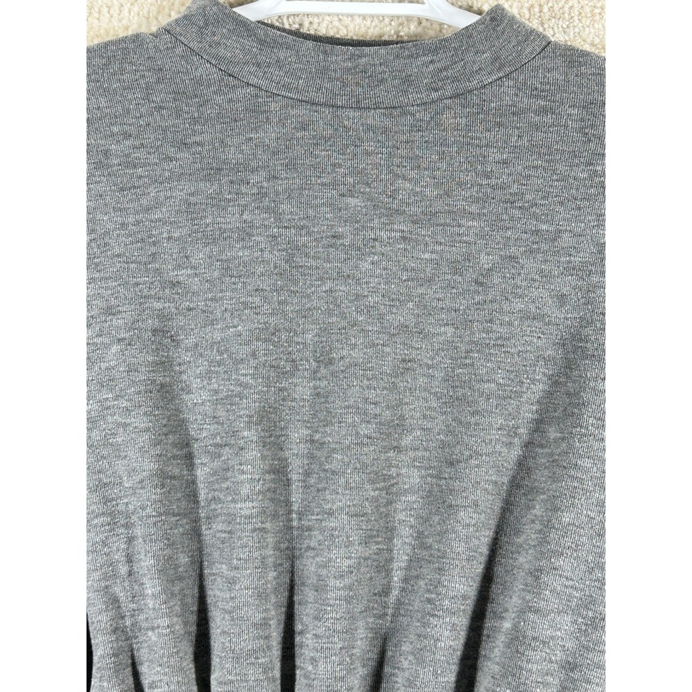 Urban Romantics Women Coquette 90s Smocked Waist Top Gray M Long Sleeve